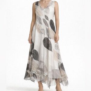 Flowy Sheer Asymmetrical Maxi Dress – Size L